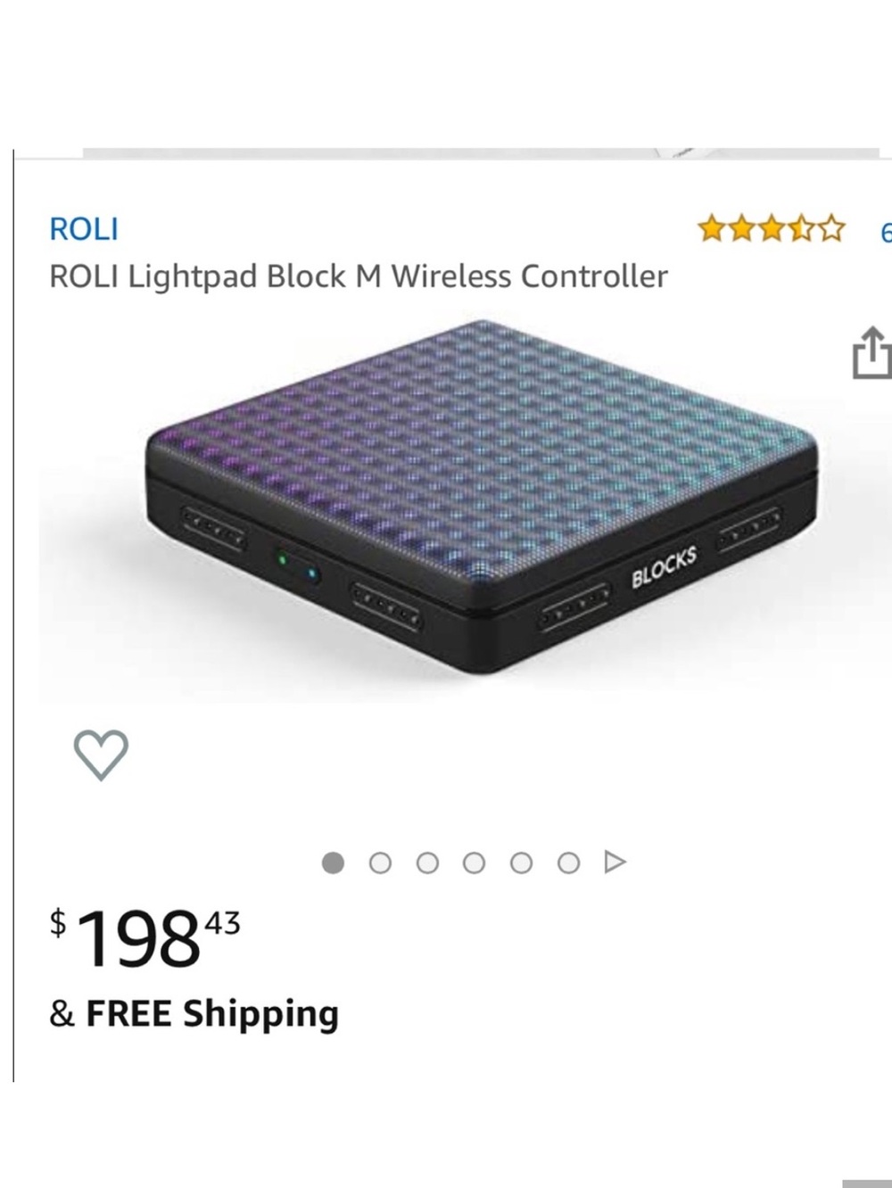 ROLI Lightpad Block M MIDI Touchpad Controller Music Production Black